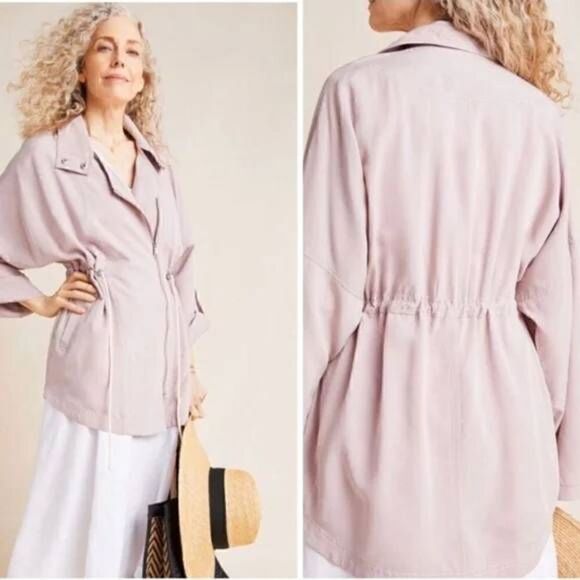 Anthropologie Danuta Cupro Jacket Oversized Lilac Size M/L - Picture 4 of 8